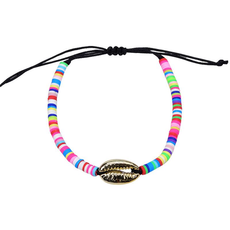 Bohemian Beach Shell Handmade Woven Bracelet Adjustable Rope Chain Bracelets for Women Cuff Jewelry