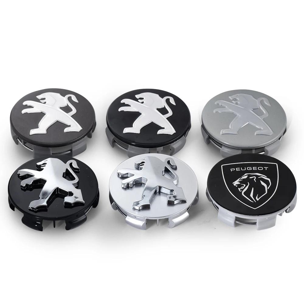 2026 Hot Car Sticker 4PCS 60mm Car Wheel Center Hub Cap Emblemem Covers For Peugeot 407 508 2008 5008 307 308 3008 206 207 208 1