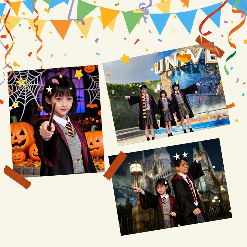 TUAHOUS Halloween Magic Robe for Kids, Halloween Cosplay Costume, Unisex, Birthday Gift, Unisex Costume, Cultural Festival, Travel Exhibition (A, L)