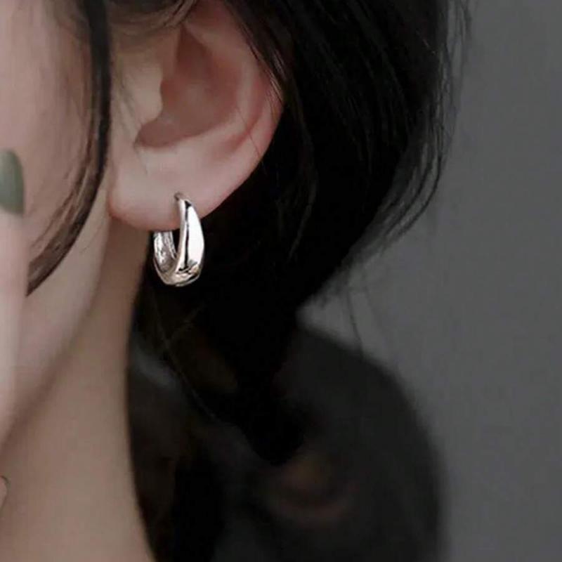 1 Pair Elegant Minimalist Geometric Circle Hoop Earrings, Chic & Suitable for Daily Wear for Women