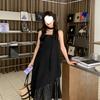 Black Light and Mature Style Spice Girl Slim Temperament Polka Dot Vest Long Dress New High-end Irregular Dress Women's Summer