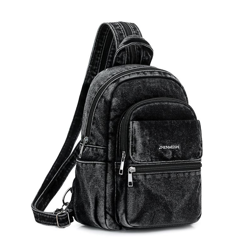Denim Small Backpack Women's Backpack Multi-functional Chest Bag