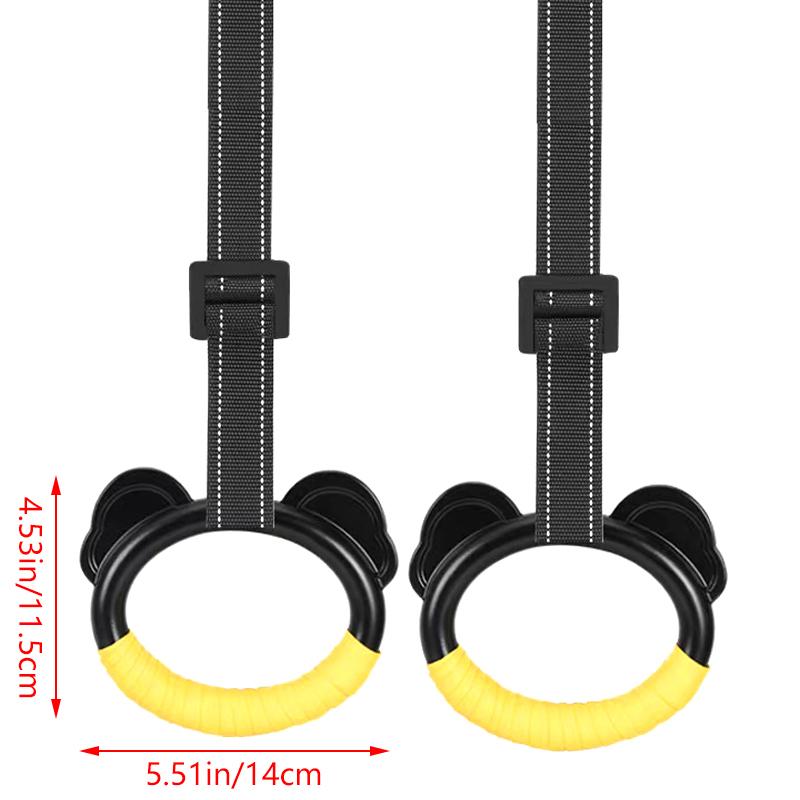 Kids Horizontal Bar Exercise Pull Up Rings Kids Workout Gym Gymnastic Rings Adjustable Straps Buckles Nonslip Handle