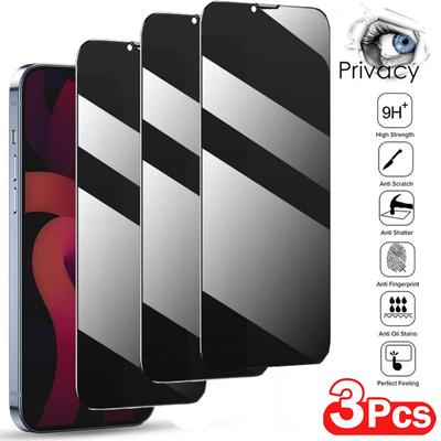 3PCS Full Cover Privacy Screen Protectors for iPhone 13 12 Pro Max Mini 14 Pro 11Pro XS MAX 7 8 Plus X XR XS Max SE Anti-spy Tempered Glass Film