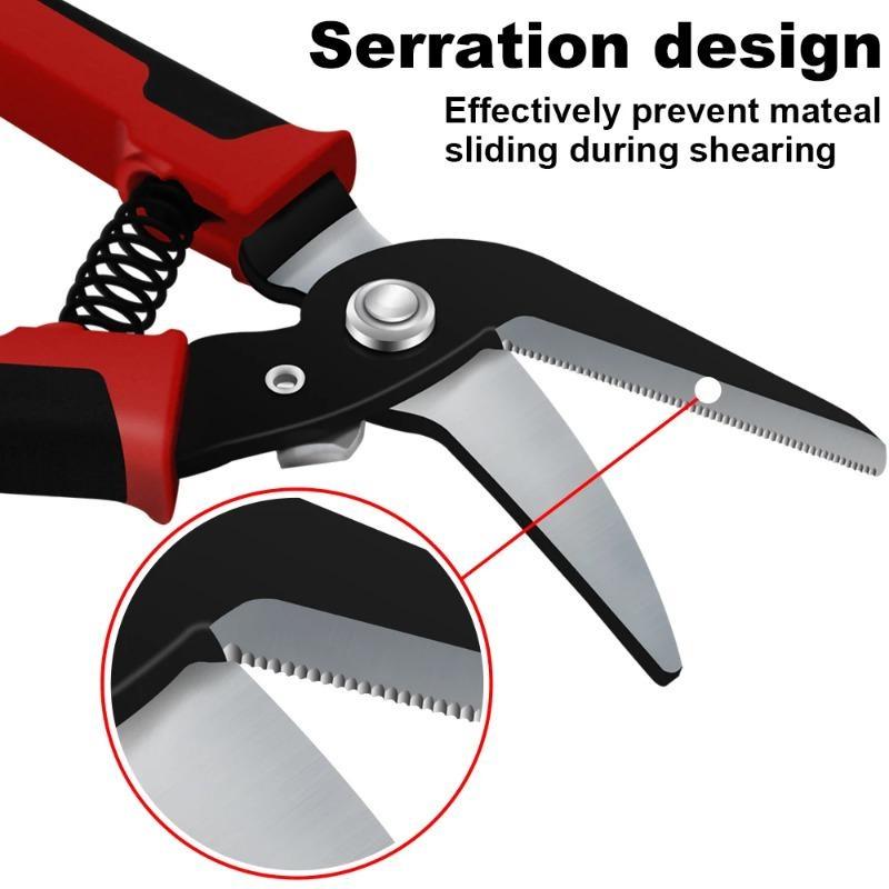 Heavy Duty Serrated Blades Household Hand Tool Gauze Cutting Metal Sheet Shearing Scissors With Safety Lock Shears