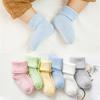 6 Pairs of Basic Color Socks, with Dot Glue for Anti-Slip, Suitable for Toddlers, Warm and Thick, Ideal for Both Boys and Girls.