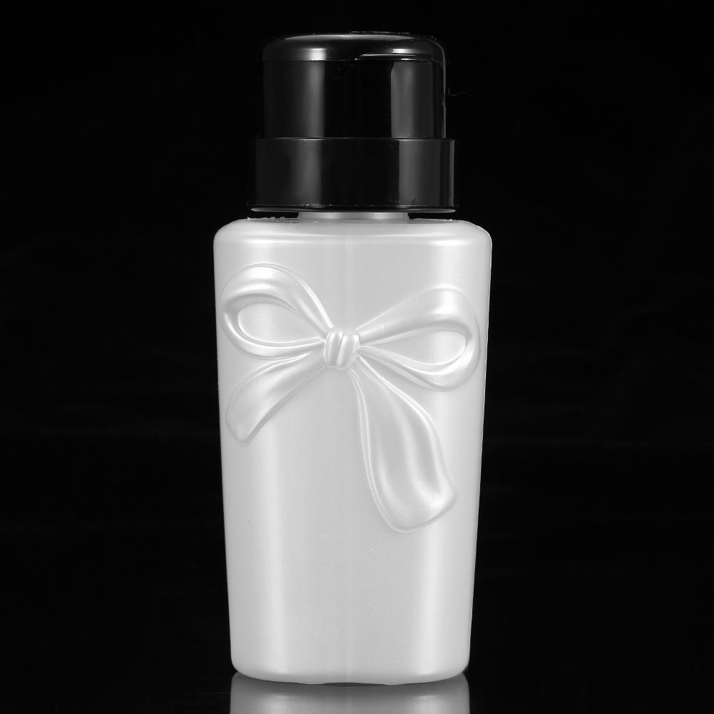 

2Colors 230ML Plastic Nail Art Polish Remover Liquid Alcohol Pump Dispenser Empty Bottle White