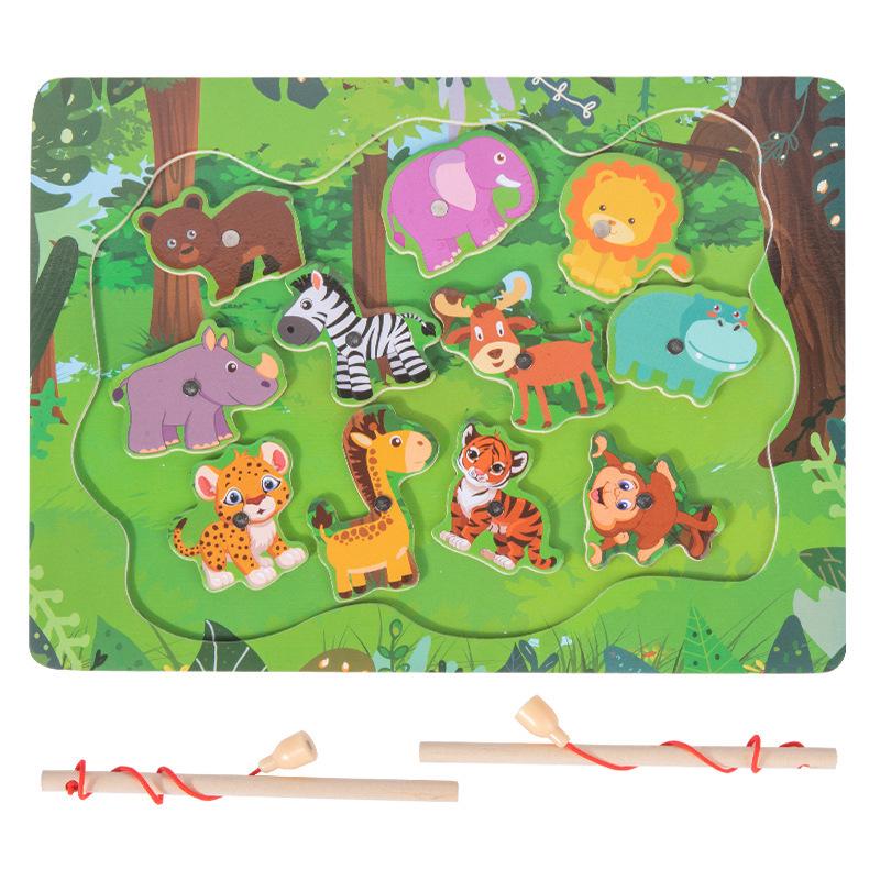 Kindergarten Magnetic Building Blocks & Fishing Game Set: Educational Toys for Parent-Child Interaction