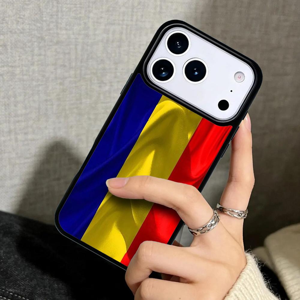 Capa Case for iPhone 17 Air 16 Pro Max 15 Plus 11 13 Mini 14 12 Back Phone Cover Romania Flag