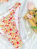 Small Floral Print Backless Sexy Two Piece Swimsuit Elegant For Vacation