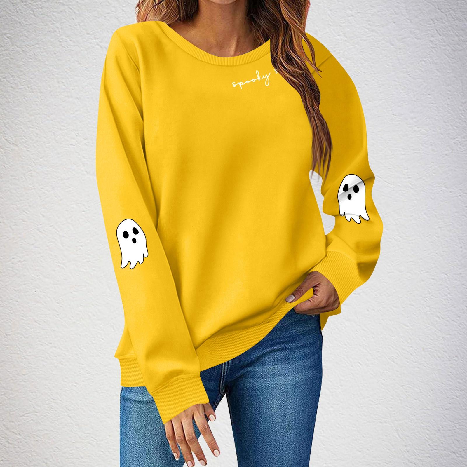 

Женский свитшот с длинным рукавом Повседневный комфортный Свободный Легкий Женский свитшот XXL оранжевый