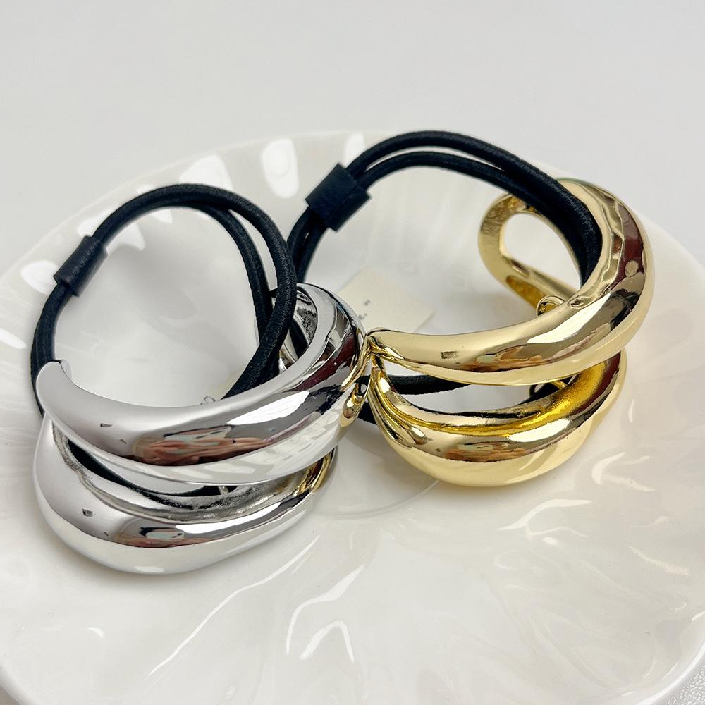 

Minimalism Double-layer Metal Hair Bands Ropes Headband Elastic Scrunchies Hairband Tools Fashion Women Hair Accessories
