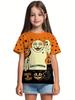 Girl Clothes Funny Pumpkin Graphic T-Shirt for Boys Girls Halloween Short Sleeve Tees 2-10Y Halloween Gift Party Kids Clothing