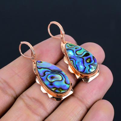 Abalone Shell Gemstone Handmade Copper Jewelry Amazing Earring For Gift