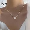 Women Pendant Necklace Heart Pendant Thin Chain Geometric Choker Necklace Bright Color Necklace Jewelry Gift