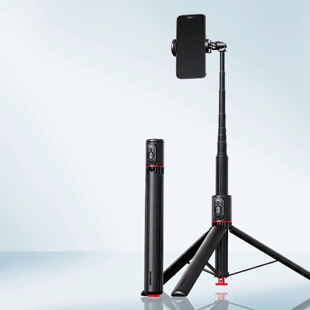 Selfie Stick TT01 Floor-Standing Tripod for Selfie Stick with Remote Control Portable Travel Phone Stand чёрный