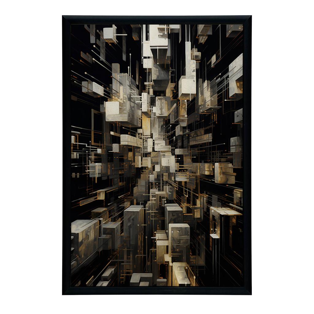 Złoty Labirynt Złoty Labirynt, 50X70 Cm, Rama Drewniana Ciemny Brąz, Papier Matowy 230 Gsm