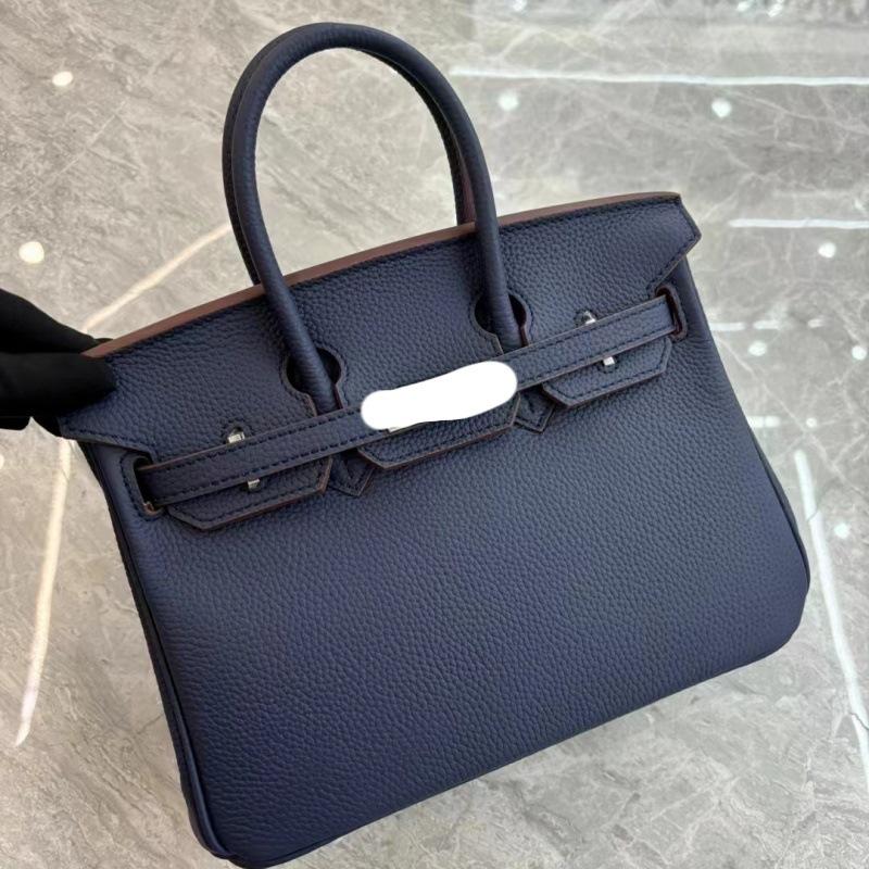 Mode erste Schicht Rindsleder Togo Platin Tasche Damen Silberne Schnalle High-End Handtasche Vielseitige Schulter Umhängetasche