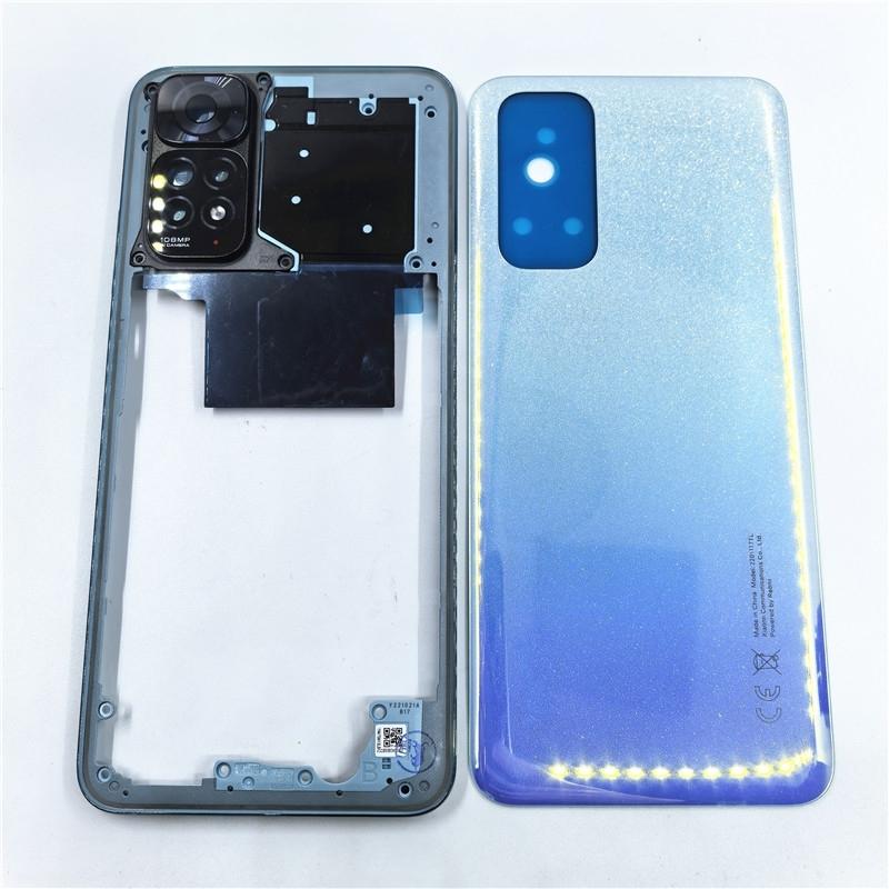 Für Xiaomi Redmi Note 11 4G / Note 11S Handygehäuse Mittelrahmen + Akku-Rückabdeckung Panel Deckel Hintertür Mit Kameralinse