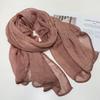 Korean High-Quality Tie-Dye Cashmere Wool Knit Scarf - Autumn/Winter Minimalist Fashion with Handmade Edging