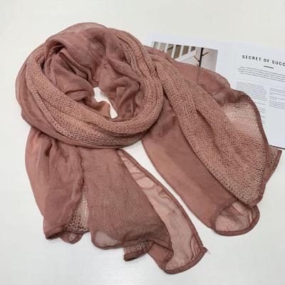 Wysokiej jakości koreański szalik z dzianiny kaszmirowo-wełnianej tie-dye - Jesień/Zima Minimalistyczna moda z ręcznie wykonanym obszyciem