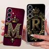 Pouzdro Pro Samsung S24 Kryt Průhledné Luxusní Koruna Písmena A-Z 2D Plochý Vzor Měkké Pouzdro Pro Samsung Galaxy S24 SM-S921B