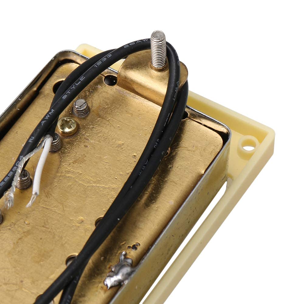 Yibuy Set de 2 micros Humbucker Double Bobinage avec Capots Chromés pour Guitare Électrique