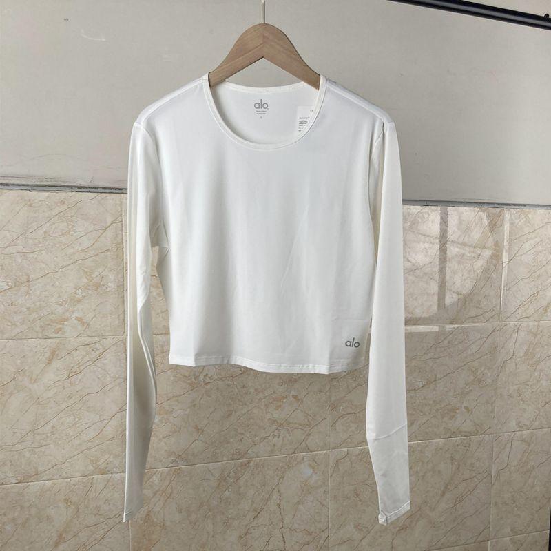

Alo Летняя Ультратонкая Нано Быстросохнущая Одежда для Тренировок Высокоэластичная Удобная Одежда для Йоги Спортивная Тренировочная Футболка с Длинным Рукавом Шорты White. M
