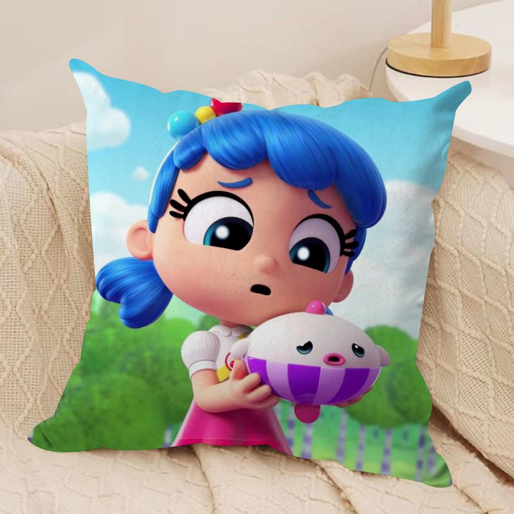 True R-Rainbow Kingdom Cushion Cover Silky Short Plush Double-Sided Printed Pillow Case for Sofa All Seasons Home Decor Gift