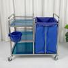 Stainless Steel Three-Layer Hospital & Hotel Laundry Cart