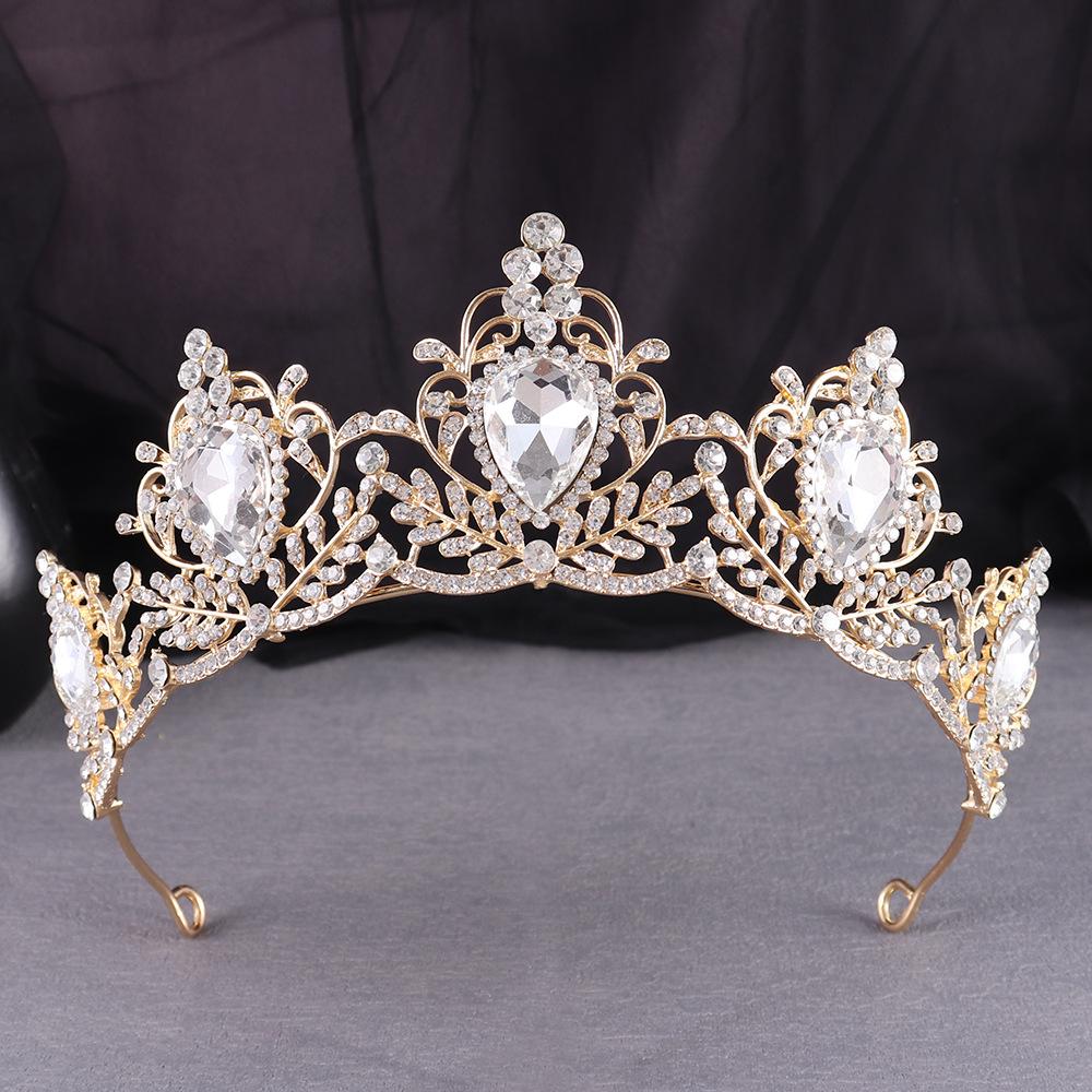 Luxury Baroque Crown Shiny Rhinestone Crown Fashion Princess Tiara  Bridal