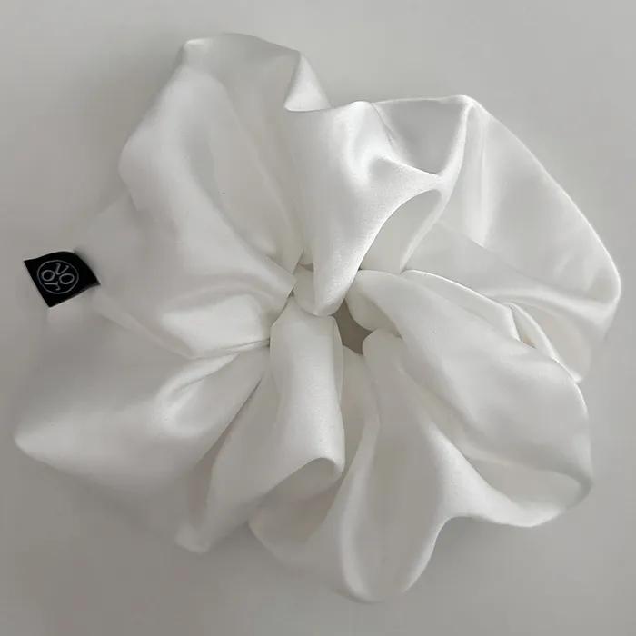Basic Satin Scrunchie_Large_White