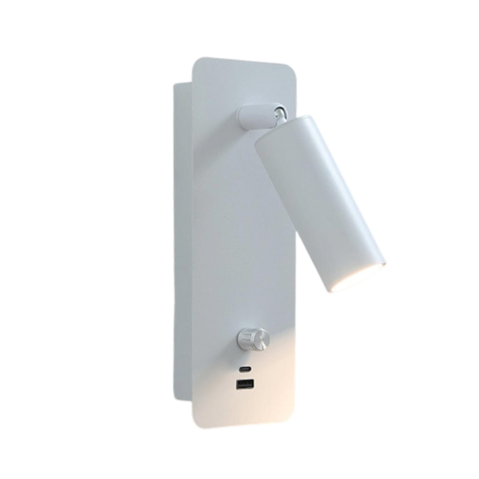 

LED Creative Wall Lamp Bedroom Bedside Lamp Knob With USB Hotel Room Light Reading Lamp One Size білий