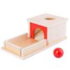 Montessori Wooden Coin Box Textile Drum Educational Toy for Ages 1-3