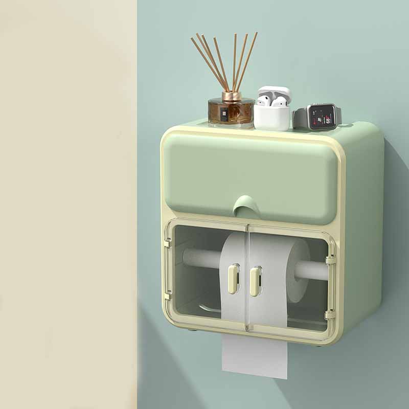 Waterproof  Tissue Box Toilet Wall-mounted Paper-pulling Creative Waterproof Shelf Paper Roller