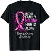 Funny In This Family No One Fights Alone Breast Cancer Awareness Gift T-Shirt