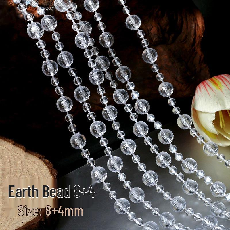 Earth Toned Acrylic Bead String: 8+4mm Beads for Wedding, Christmas Tree Decor & DIY Jewelry