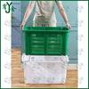 Heavy-Duty Plastic Storage Crate with Iron Handles