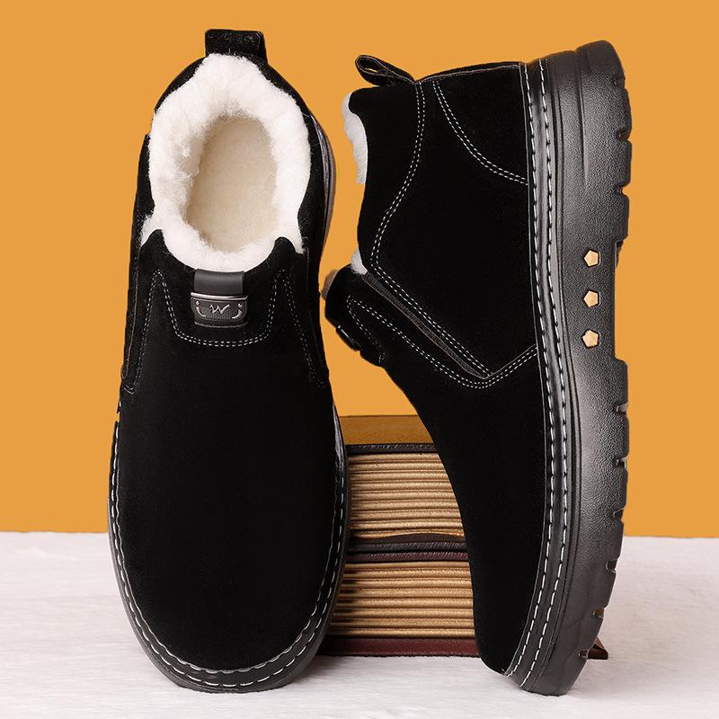 2026 Winter Herrenstiefel Outdoor Rutschfeste Schneestiefel Plüsch Warme Baumwollschuhe Mode Wildleder Lässige Sportschuhe Botas Para Hombre