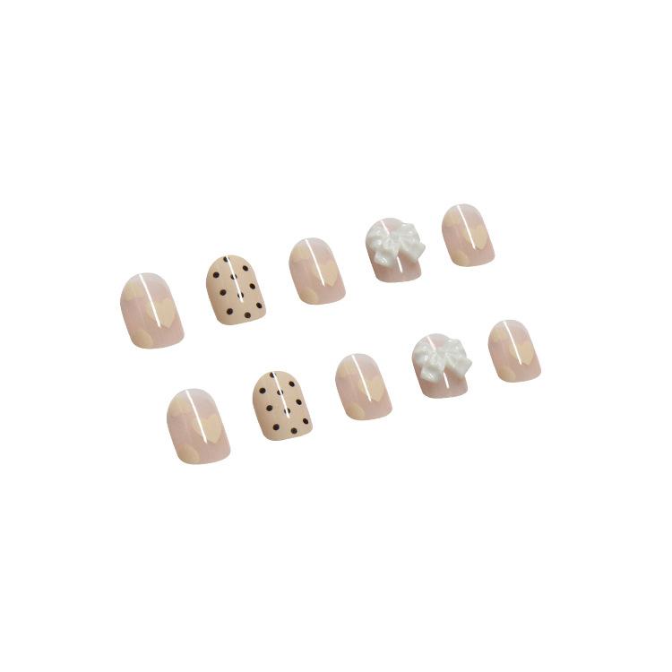 Detachable finished nail piece Nail piece Nail piece, finished product, bow nail Wearing nail Night market nail piece sticker