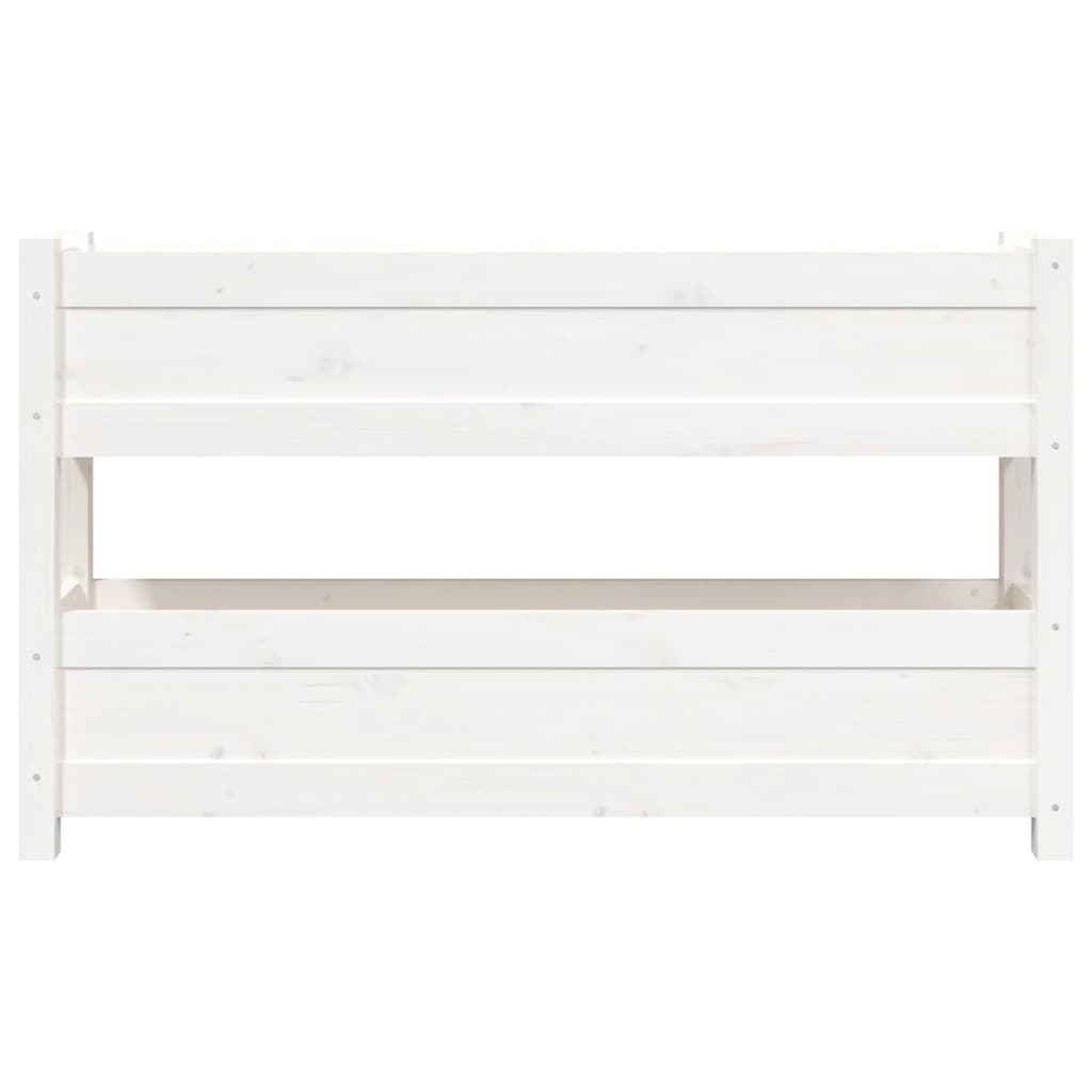 Planter Box White 112x25x66 Cm Solid Pine Wood