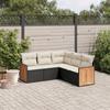 Vidaxl 5-Cz. Set da Salotto per Giardino, Cuscini, Rattan Nero PE