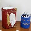 Buchförmiger Taschentuchboxhalter Vintage Europäische Designs Multifunktionaler Aufbewahrungs-Organizer für Zuhause Büro Dekoration