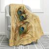 Colored Feather Printed Blanket Watercolor Bohemian Comfort Flannel Blanket For Sofa Bed Blanket