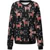 Fashion Women Christmas Print Party Round Neck Long Sleeve Socket Head Tops