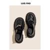 British style black small leather shoes women's 2025 new spring and summer popular heightening shoes jk single shoes platform loafers