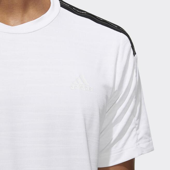 Adidas Spliced Casual Sports Crew Neck Short Sleeve T-Shirt Men Tops White HE9942