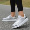 Fashion New Trendy Women's Casual Sneakers Lace Up Sequins Thick Sole Breathable Lightweight Outdoor Platform Shoes Zapatillas Hombre
