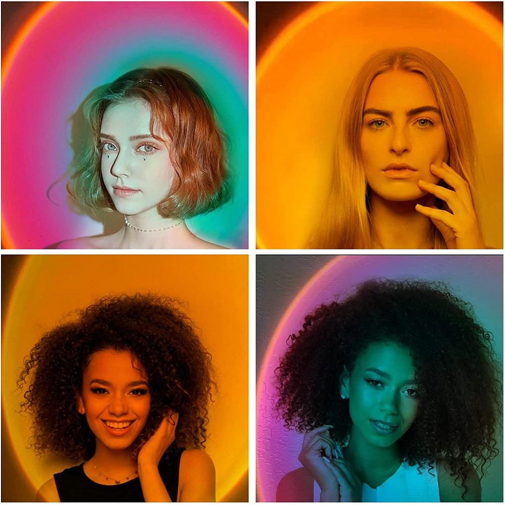 5W Sunset Lamp Night Light Projector, RGB LED, with Tripod for Bedroom, Holiday Decor