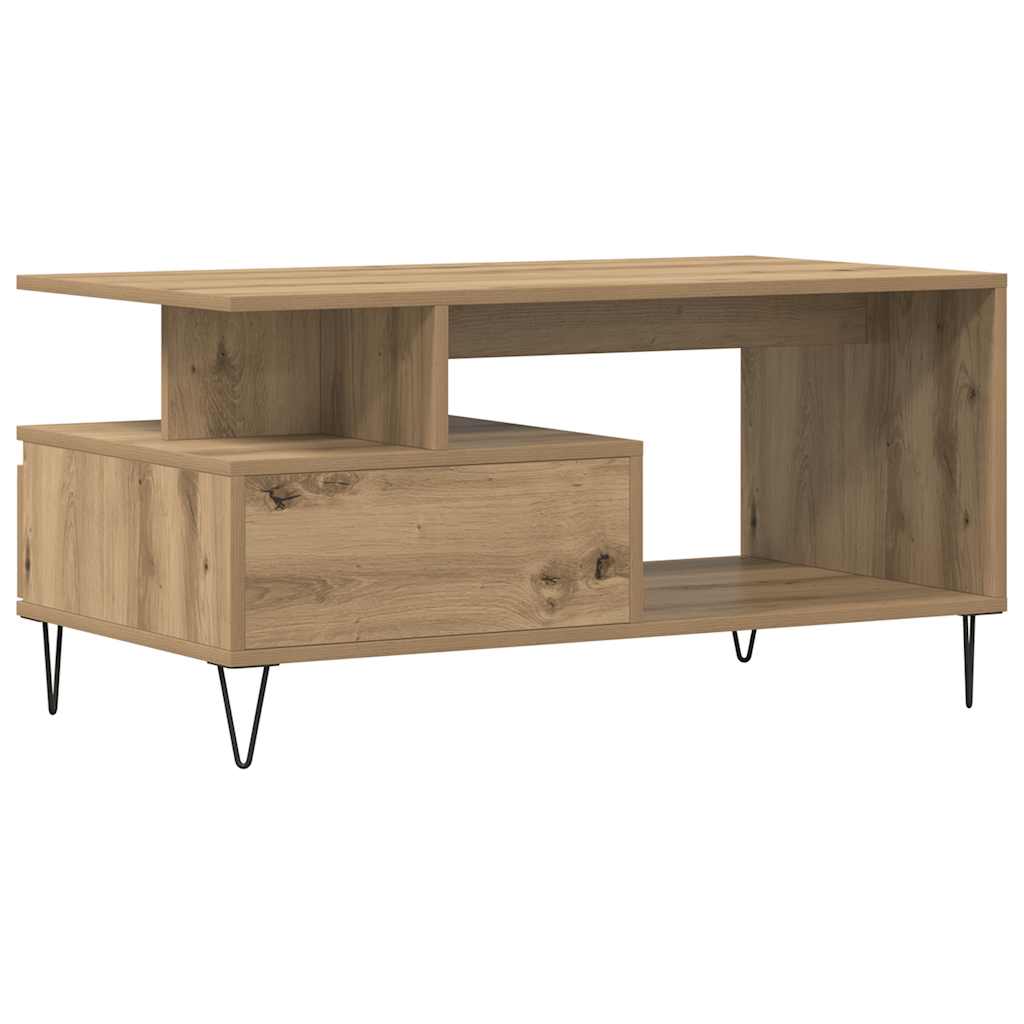 Coffee Table Artisan Oak 90x49x45 cm Wood Based Material